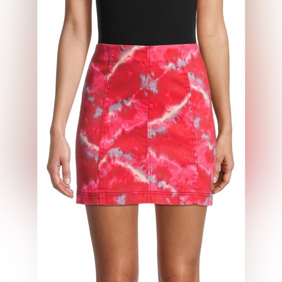 Free People Dresses & Skirts - Free People - Femme Tie Die Denim Skirt - Flamingo - Women’s: Medium